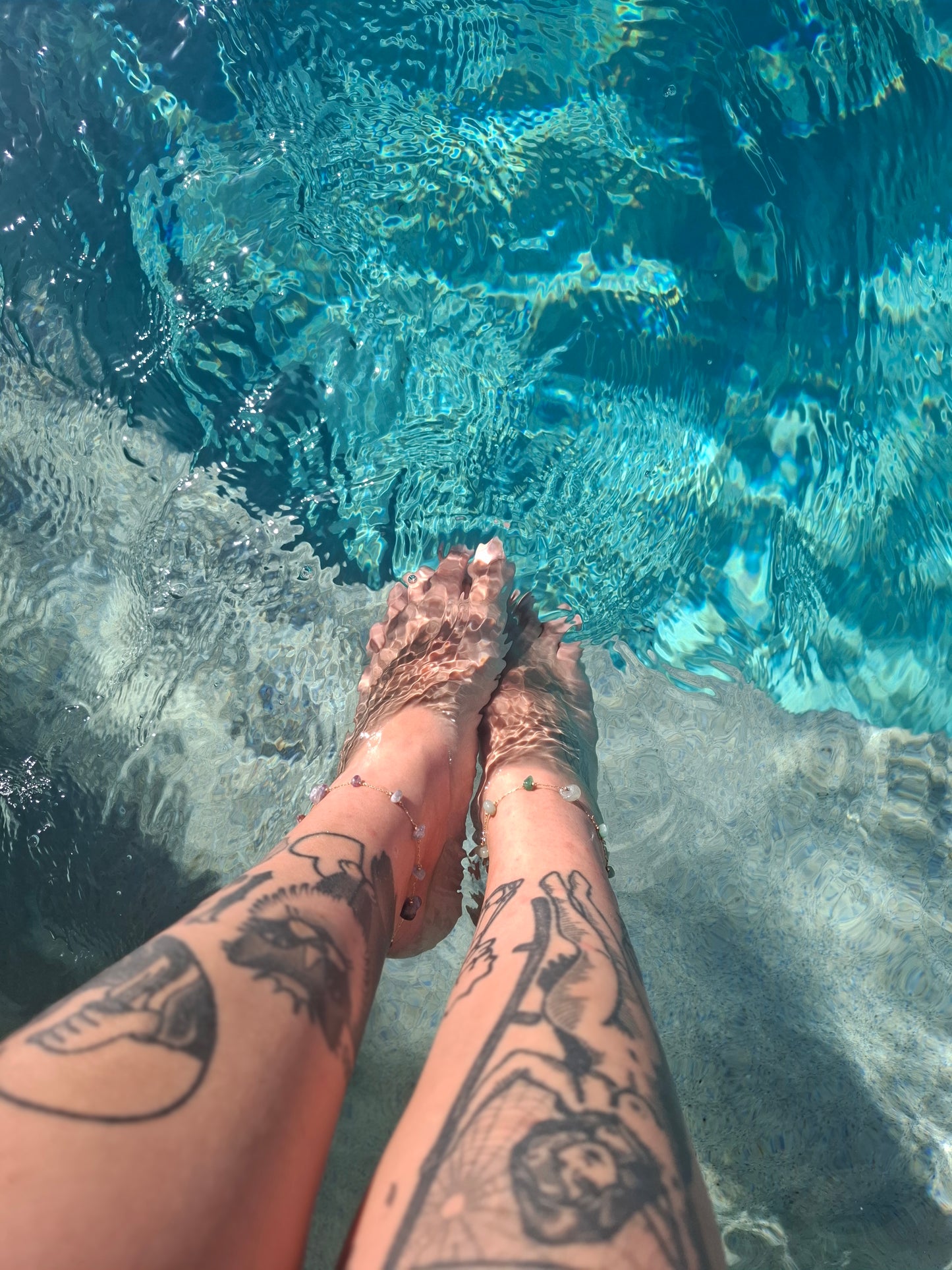 aventurine sun ray anklet ☀︎.ೃ࿔*:・